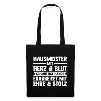 Hauswart Haustechniker Hausmeister - Stoffbeutel - Schwarz - Vorne