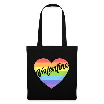 Valentine's Day lgbt heart gay pride t-shirt - Tote Bag - black - Front