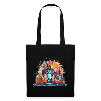 Bonne année avec feux d’artifice à New York - Sac en tissu - noir - Devant