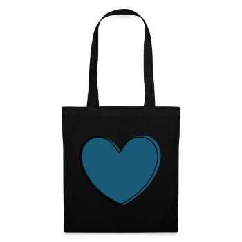 blue heart gift - Tote Bag - black - Front