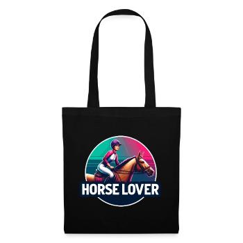 Emblème du cavalier équestre - Sac en tissu - noir - Devant