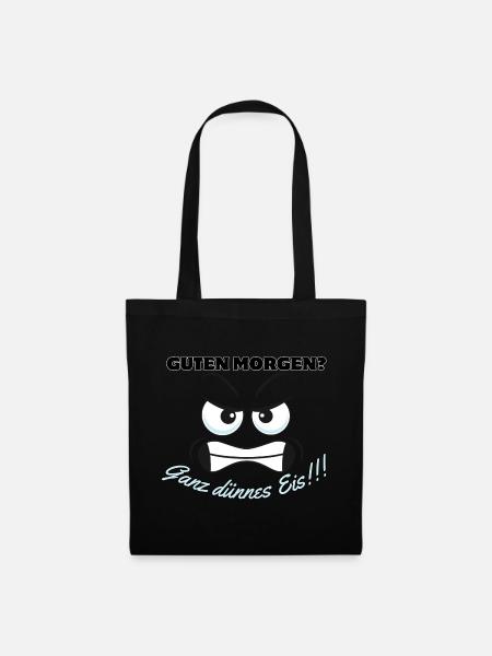 Angry Polar Bear Motif with Saying - Tote Bag - black