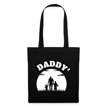 Daddy² 2 Kids Boy And Girl White - Stoffbeutel - Schwarz - Vorne