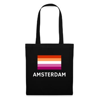 Drapeau de la fierté lesbienne d’Amsterdam - Sac en tissu - noir - Devant