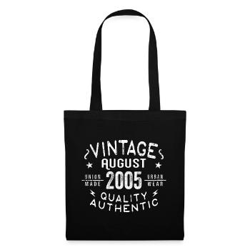 August 2005 Geburtstagsgeschenk August 2005 Retro - Stoffbeutel - Schwarz - Vorne