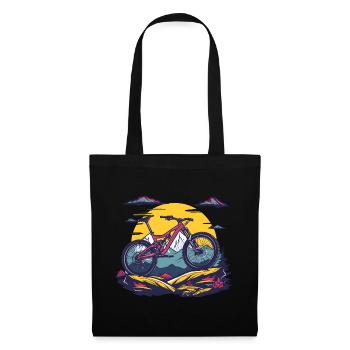 Portrait en VTT - Sac en tissu - noir - Devant