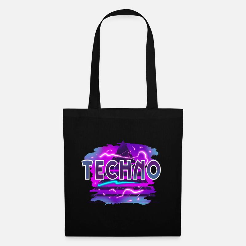 Techno - Stoffbeutel - Schwarz