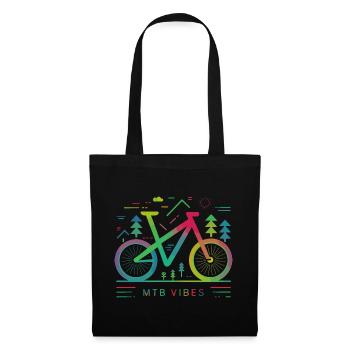 Vibrant Mountain Bike Trail Illustration - Tote Bag - black - Front