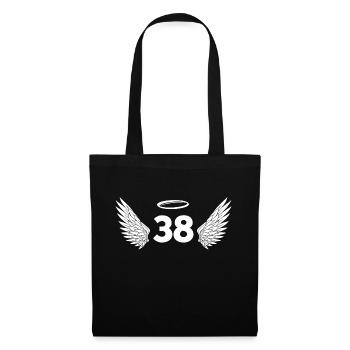 Number 38 Angel - 38th Birthday Wings - Tote Bag - black - Front