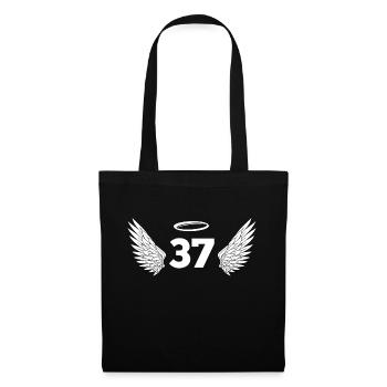 Numéro 37 ange - 37e anniversaire ailes - Sac en tissu - noir - Devant