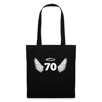Numéro 70 ange - 70e anniversaire ailes - Sac en tissu - noir - Devant