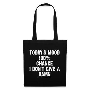 L’humeur du jour 100 % de chance que je m’en fous - Sac en tissu - noir - Devant