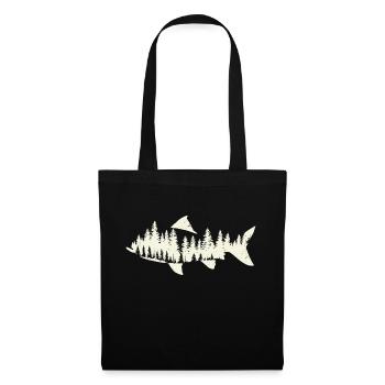 Fish & Mountain Forest - Tote Bag - black - Front