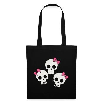 Cute Skull with Bows - Tote Bag - black - Front