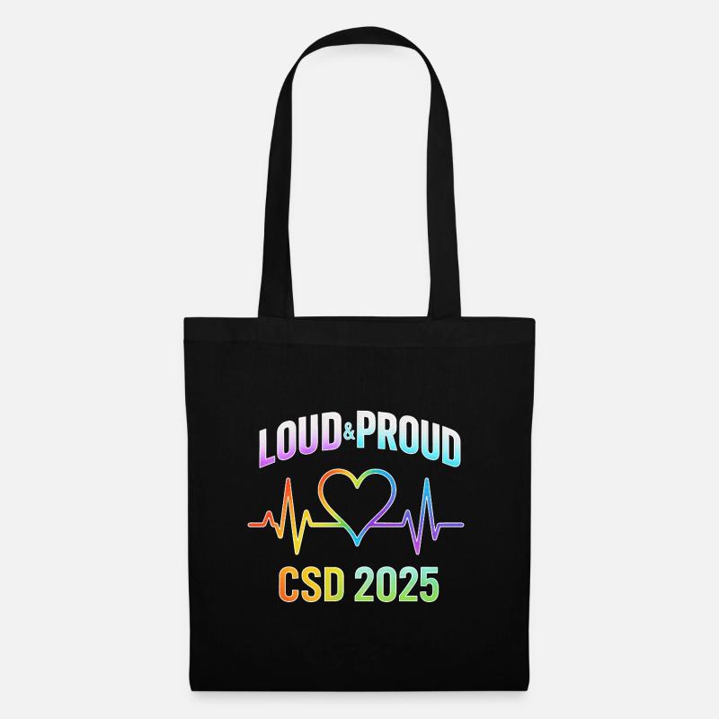 LGBTQ Pride 2025 Herzbeat Design - Stoffbeutel - Schwarz