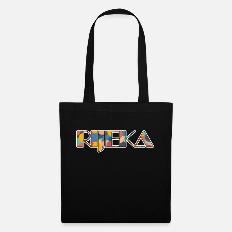 Rijeka Retro Pop Typography - Tote Bag - black
