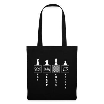 Funny Chess Quote Eat Sleep Repeat - Tote Bag - black - Front