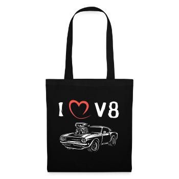 i love v8 american muscle cars - Big Block Cars - Tote Bag - black - Front