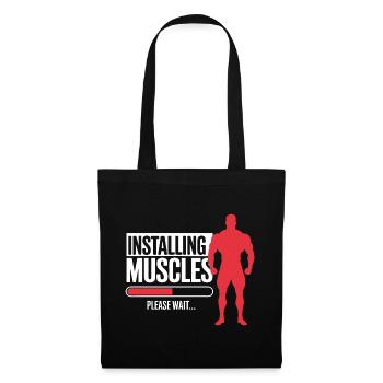 Installing Muscles — Gym Fitness Motivational Gift - Tote Bag - black - Front