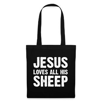 Jésus aime toutes ses brebis - Sac en tissu - noir - Devant