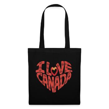 Love Canada heart with maple leaves - Tote Bag - black - Front