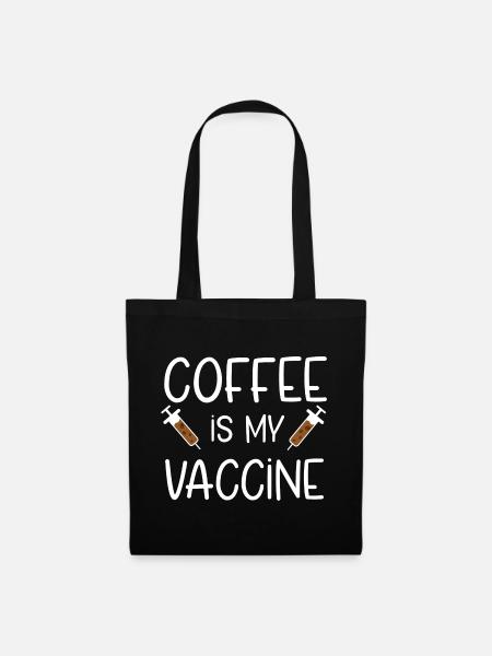 Kaffee Impfung - Stoffbeutel - Schwarz