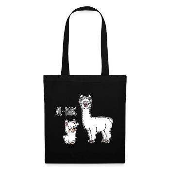 Al-Papa An Alpaca Dad with Alpaca Child - Tote Bag - black - Front