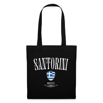 Santorini, Griechenland, minimalistisches Santorin-Design - Stoffbeutel - Schwarz - Vorne