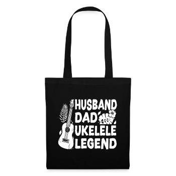 Hawaiian Ukulele Uke Dad Husband - Stoffbeutel - Schwarz - Vorne
