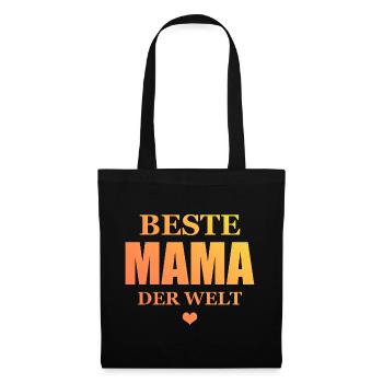 Beste Mama Der Welt - Stoffbeutel - Schwarz - Vorne