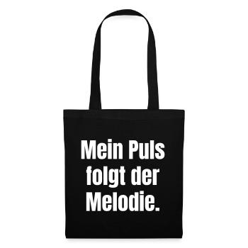 Melodie Puls – Typo Kontrast - Stoffbeutel - Schwarz - Vorne