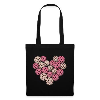 Pickleball Valentine's Day Heart Sports Gift - Tote Bag - black - Front