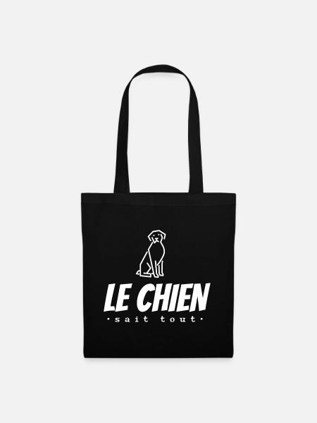 The dog knows everything - Tote Bag - black