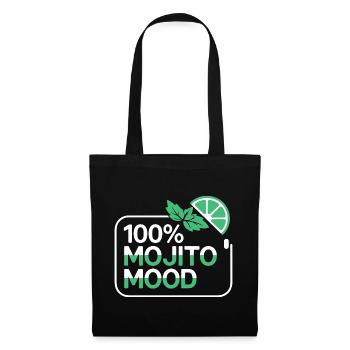 100% Mojito Mood Summer Cocktail Party Lime Mint - Tote Bag - black - Front