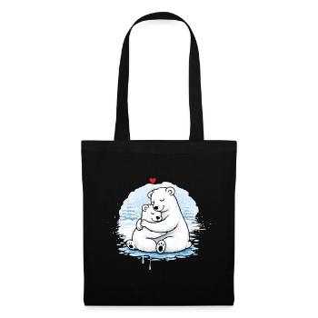 Cuddling polar bears in winter – a loving motif - Tote Bag - black - Front