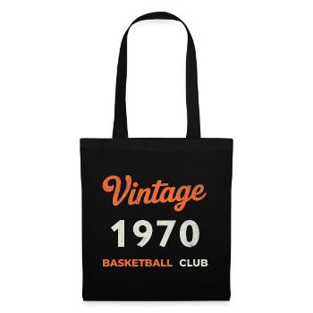 Vintage 1970 – Basketball Club Retro Geburtsjahr - Stoffbeutel - Schwarz - Vorne
