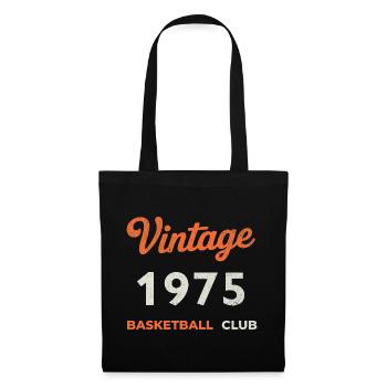 Vintage 1975 – Basketball Club Retro Geburtsjahr - Stoffbeutel - Schwarz - Vorne