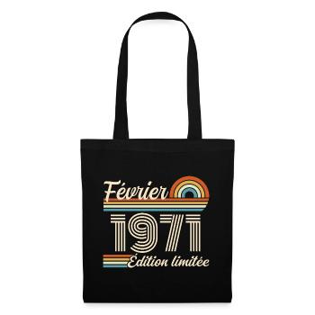 Born in February 1971 | 55th Anniversary - Tote Bag - black - Front