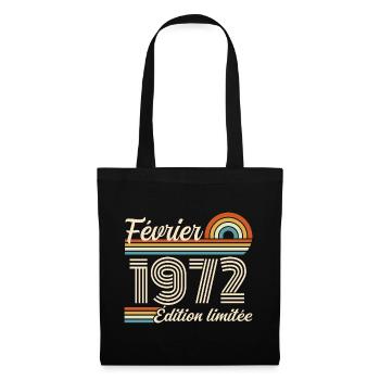 Geboren im Februar 1972 | 54. Jubiläum - Stoffbeutel - Schwarz - Vorne