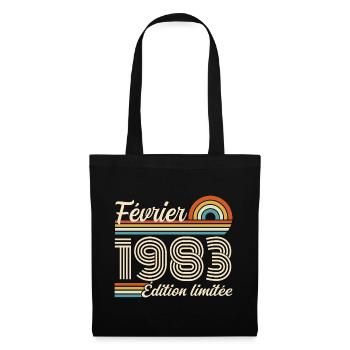 Born in February 1983 | 43rd Anniversary - Tote Bag - black - Front