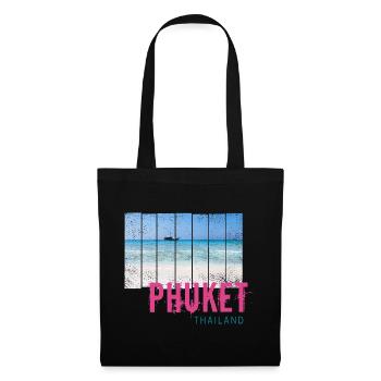 Phuket en Thaïlande Souvenir vintage de vacances à la plage - Sac en tissu - noir - Devant