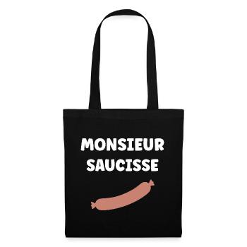 Monsieur Saucisse - Sac en tissu - noir - Devant