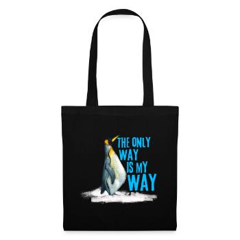 Funny Nihilist Penguin Meme T-shirt Walking Away  - Tote Bag - black - Front
