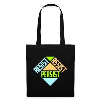 Resist Assist Persist Activism Motivation Logo - Tote Bag - black - Front