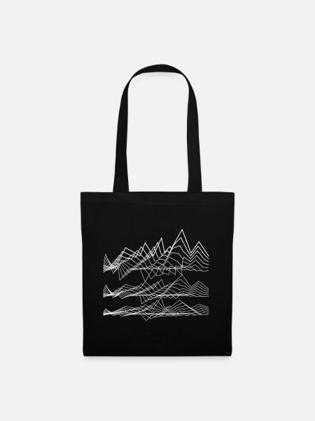 Mountains Line Art - Stoffbeutel - Schwarz