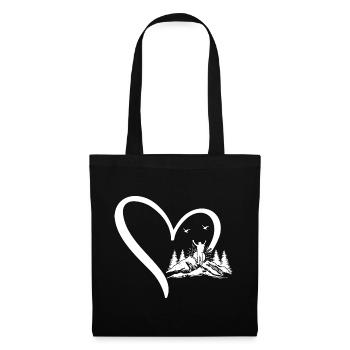 Randonnée Lover Montagne Randonnée Cœur Amoureuse de la Montagne - Sac en tissu - noir - Devant