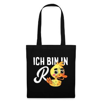 In Rente Ente Ruhestand - Stoffbeutel - Schwarz - Vorne