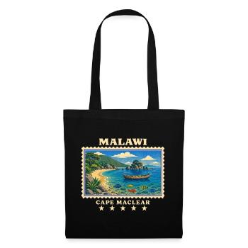 Malawi Cape Maclear Vintage Reisemarke - Stoffbeutel - Schwarz - Vorne