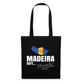 Madeira Auswandern - Stoffbeutel - Schwarz - Vorne