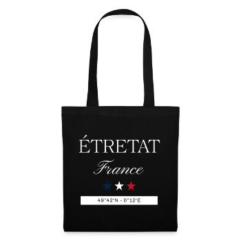 Étretat Frankreich Souvenir – Reise minimalistisch - Stoffbeutel - Schwarz - Vorne